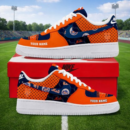 LIMITED EDITION - NEW CUSTOMIZED MLB17 NYM NEW YORK METS AF1 SNEAKERS