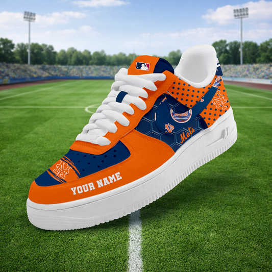 LIMITED EDITION - NEW CUSTOMIZED MLB17 NYM NEW YORK METS AF1 SNEAKERS