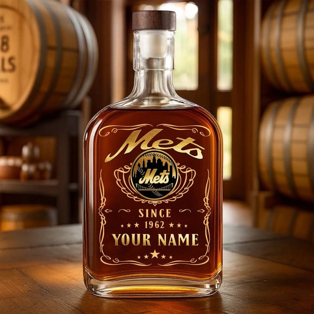 LIMITED EDITION - NEW CUSTOMIZED MLB17 NYM NEW YORK METS LUXURY WHISKEY BOTTLE 450ML