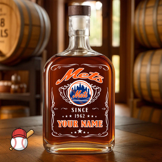 LIMITED EDITION - NEW CUSTOMIZED MLB17 NYM NEW YORK METS LUXURY WHISKEY BOTTLE 450ML