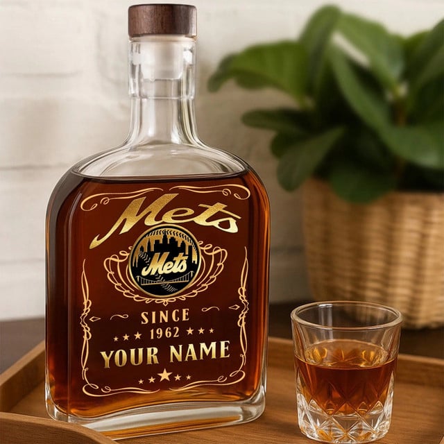 LIMITED EDITION - NEW CUSTOMIZED MLB17 NYM NEW YORK METS LUXURY WHISKEY BOTTLE 450ML