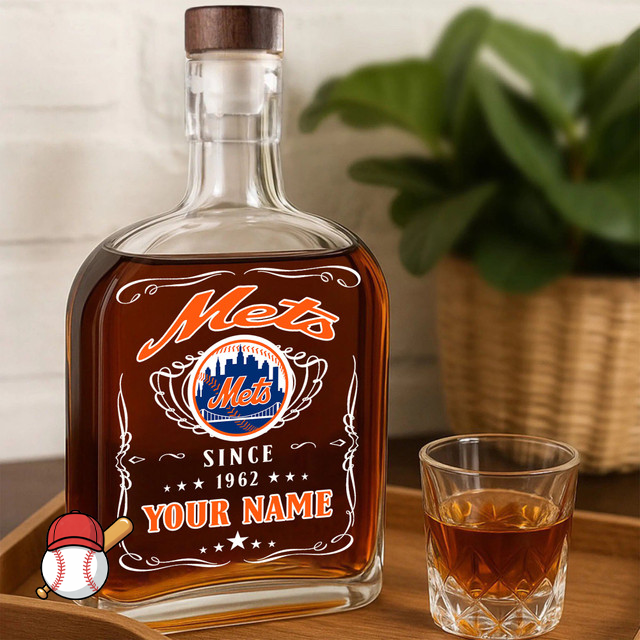 LIMITED EDITION - NEW CUSTOMIZED MLB17 NYM NEW YORK METS LUXURY WHISKEY BOTTLE 450ML