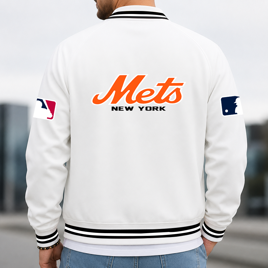 [FLASH SALE] NEW CUSTOMIZED MLB17 NYM NEW YORK METS MULTICOLOR MEN'S CASUAL JACKET