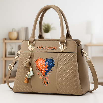 LIMITED EDITION - NEW CUSTOMIZED MLB17 NYM NEW YORK METS ZIP HANDBAG MULTICOLOR