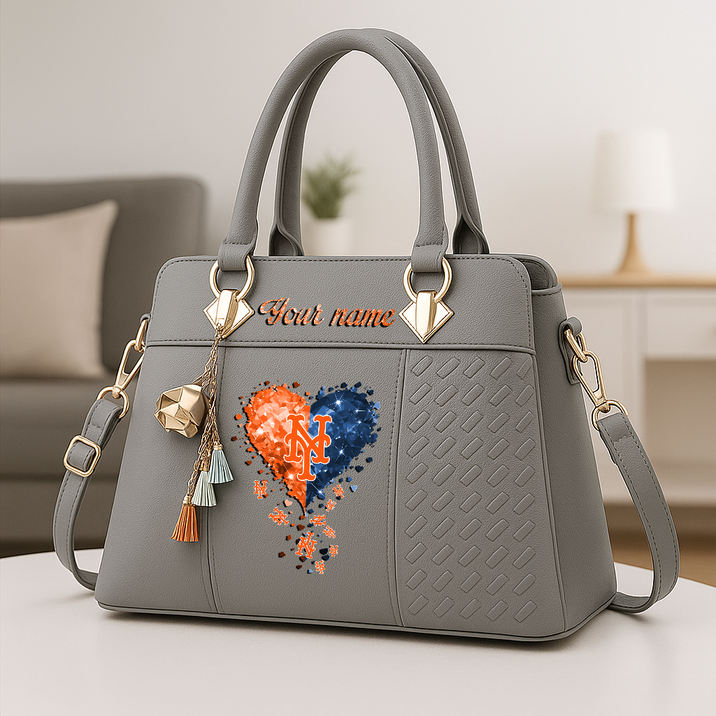 LIMITED EDITION - NEW CUSTOMIZED MLB17 NYM NEW YORK METS ZIP HANDBAG MULTICOLOR