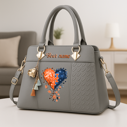 LIMITED EDITION - NEW CUSTOMIZED MLB17 NYM NEW YORK METS ZIP HANDBAG MULTICOLOR