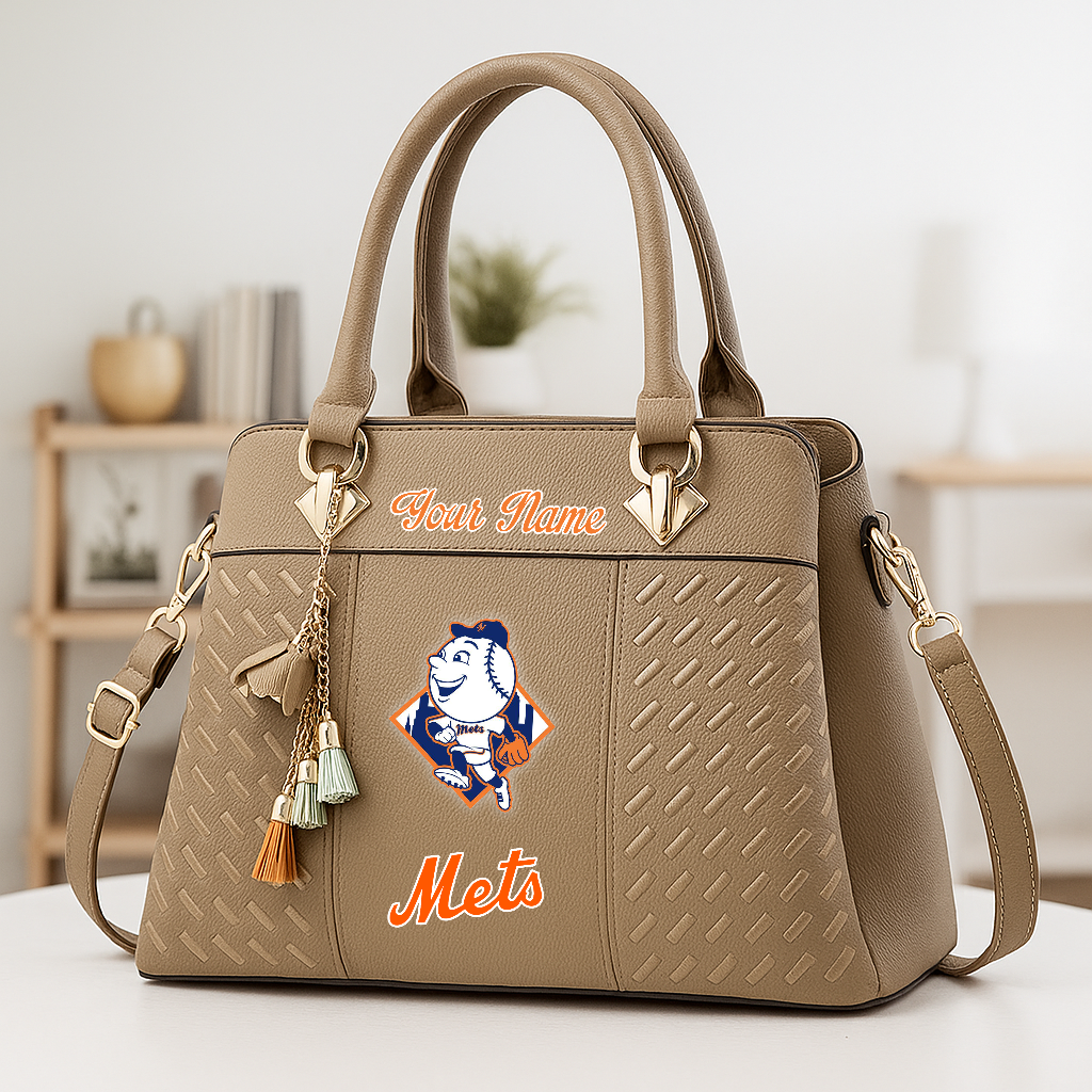 LIMITED EDITION - NEW CUSTOMIZED MLB17 NYM NEW YORK METS ZIP HANDBAG MULTICOLOR