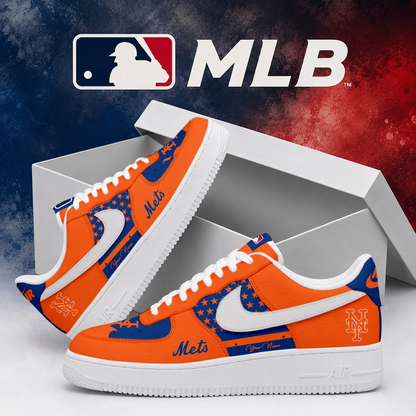 LIMITED EDITION - NEW CUSTOMIZED MLB17 NYM NEW YORK METS AF1 SHOES