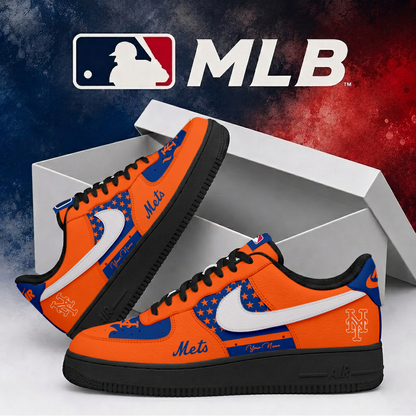 LIMITED EDITION - NEW CUSTOMIZED MLB17 NYM NEW YORK METS AF1 SHOES