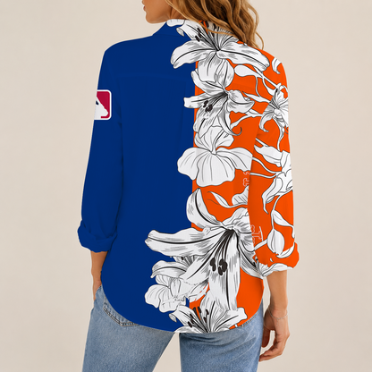 [FLASH SALE] NEW CUSTOMIZED MLB17 NYM NEW YORK METS WOMEN CASUAL SHIRT