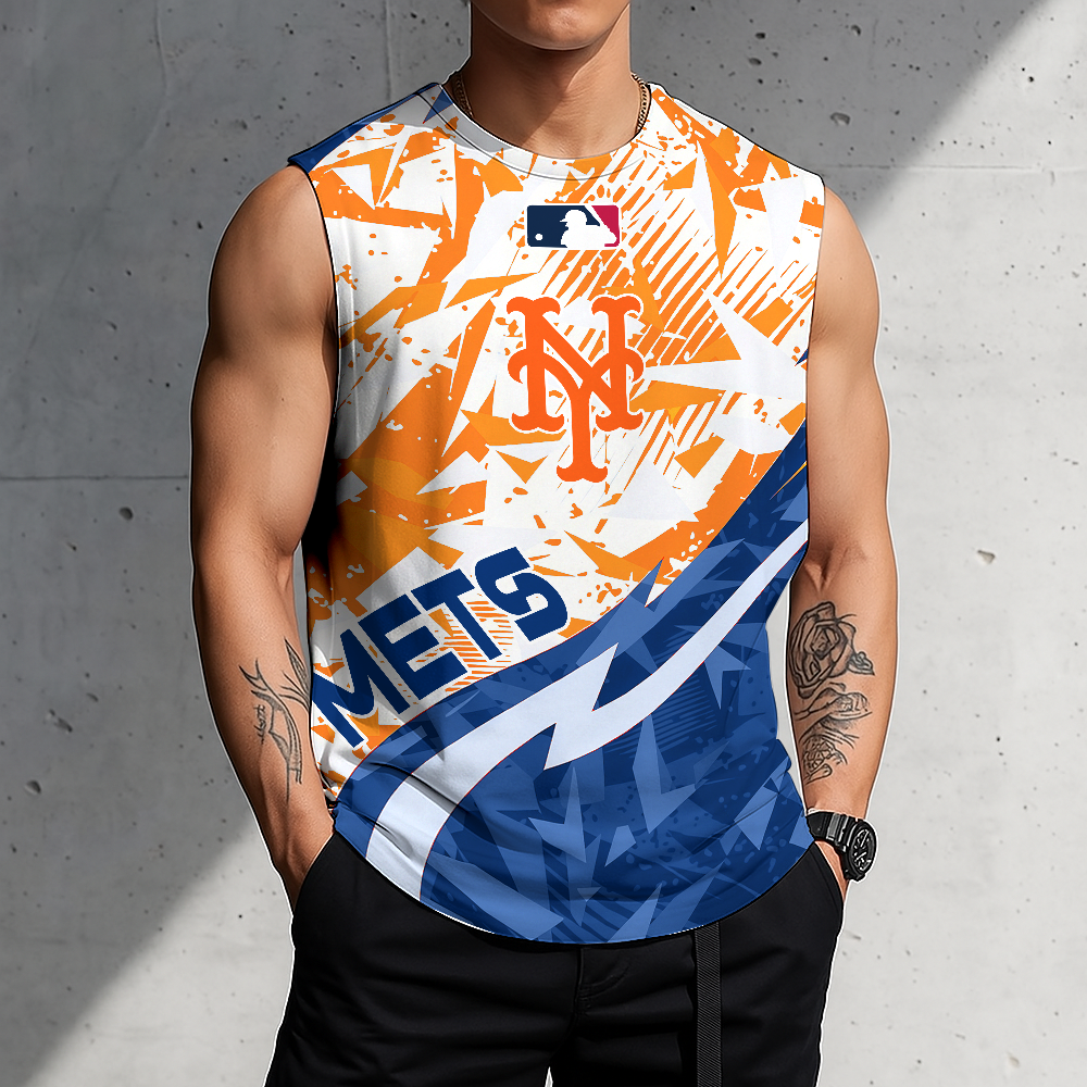 LIMITED EDITION - NEW CUSTOMIZED MLB17 NYM NEW YORK METS TANKTOP & GYM SHIRT