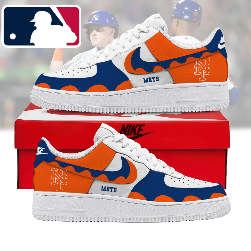 FINAL CLEARANCE - NEW CUSTOMIZED MLB17 NYM NEW YORK METS AF1 SHOES