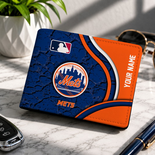 LIMITED EDITION - NEW CUSTOMIZED MLB17 NYM NEW YORK METS LEATHER WALLET