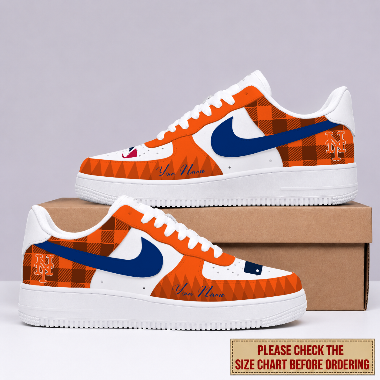 LIMITED EDITION - NEW CUSTOMIZED MLB17 NYM NEW YORK METS AF1 SHOES