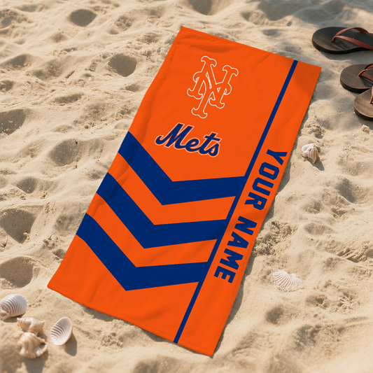 LIMITED EDITION - NEW CUSTOMIZED MLB17 NYM NEW YORK METS BEACH TOWEL FOR FAN