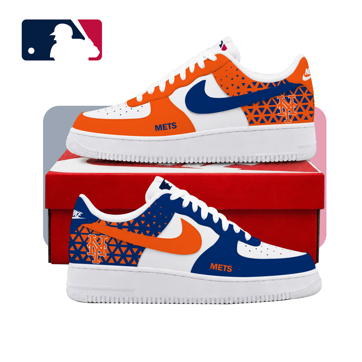VIRAL EDITION - NEW CUSTOMIZED MLB17 NYM NEW YORK METS AF1 SHOES