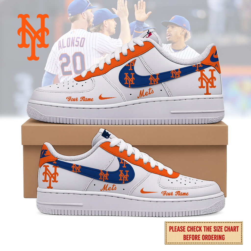 LIMITED EDITION - NEW CUSTOMIZED MLB17 NYM NEW YORK METS AF1 SHOES