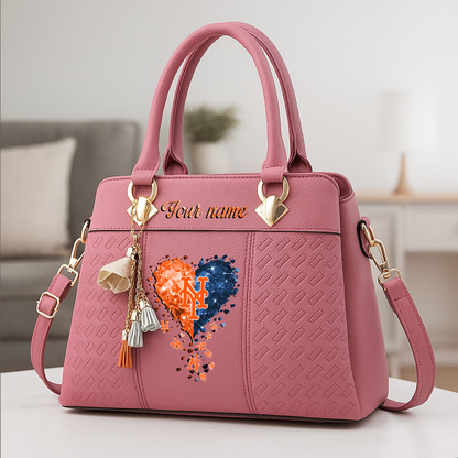 LIMITED EDITION - NEW CUSTOMIZED MLB17 NYM NEW YORK METS ZIP HANDBAG MULTICOLOR