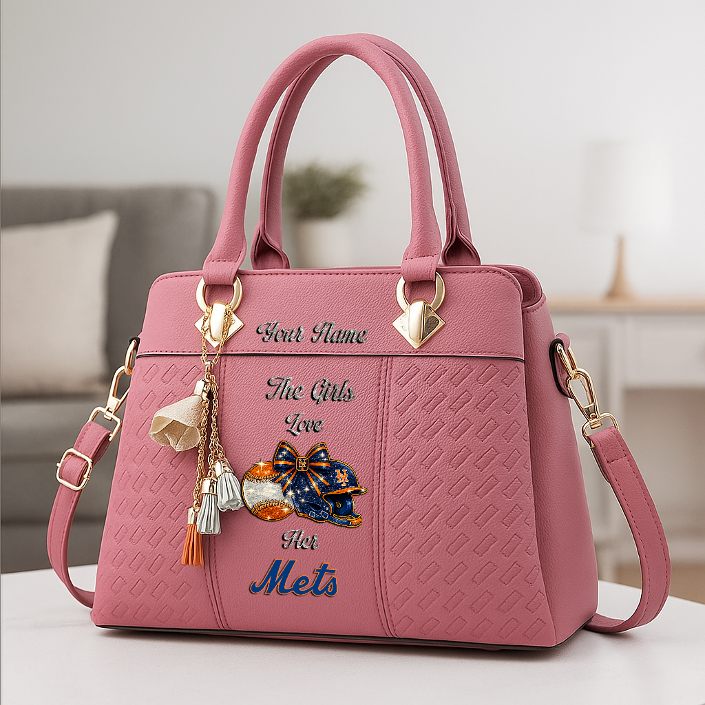 LIMITED EDITION - NEW CUSTOMIZED MLB17 NYM NEW YORK METS ZIP HANDBAG MULTICOLOR