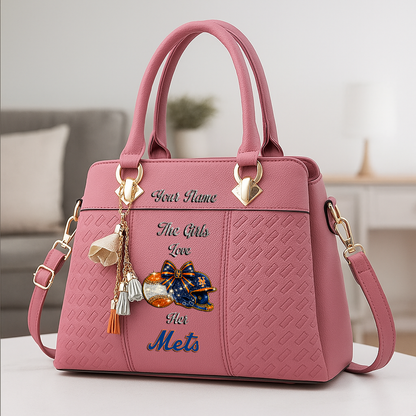 LIMITED EDITION - NEW CUSTOMIZED MLB17 NYM NEW YORK METS ZIP HANDBAG MULTICOLOR