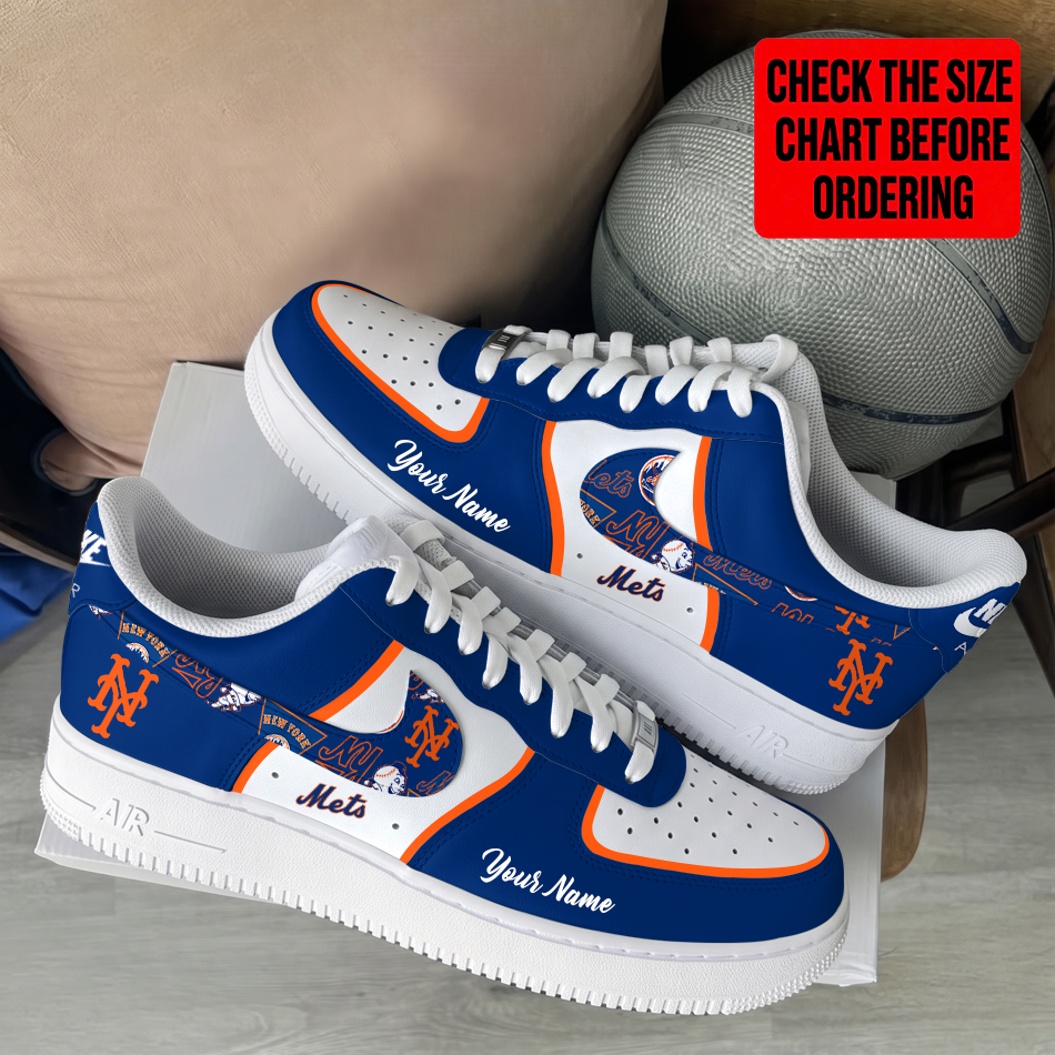LIMITED EDITION - NEW CUSTOMIZED MLB17 NYM NEW YORK METS AF1 SHOES