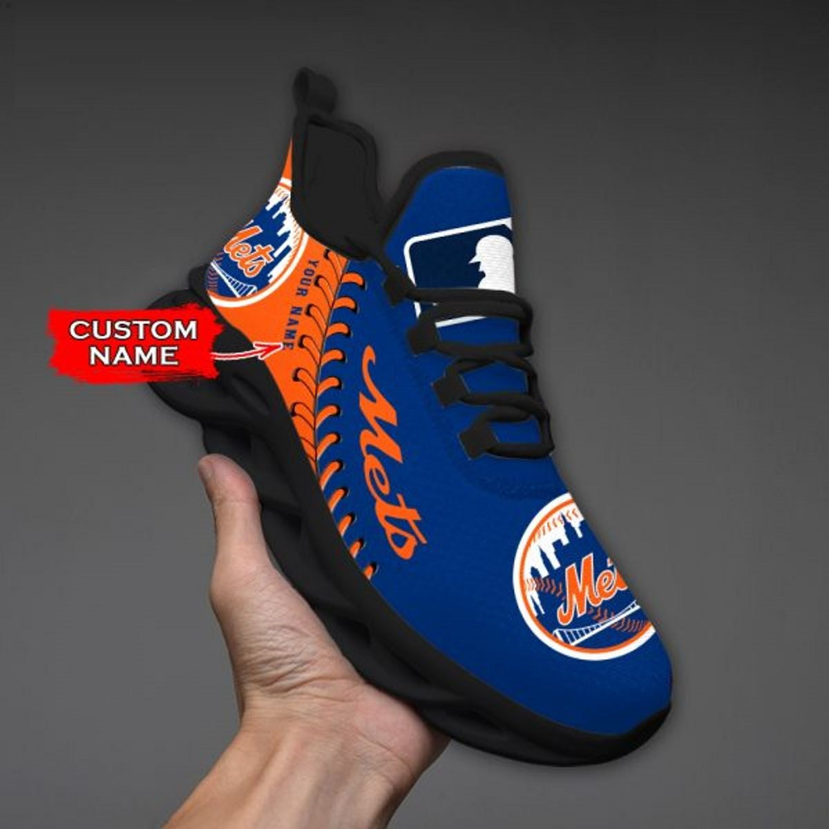 [FLASH SALE] NEW CUSTOMIZED MLB17 NYM NEW YORK METS MAX SOUL SHOES