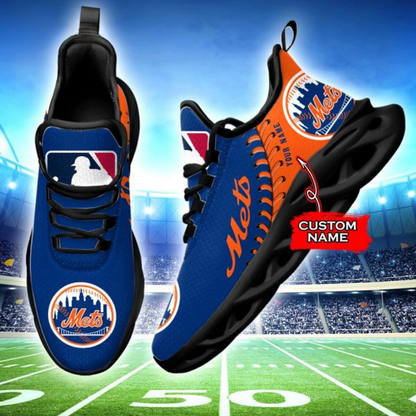 [FLASH SALE] NEW CUSTOMIZED MLB17 NYM NEW YORK METS MAX SOUL SHOES