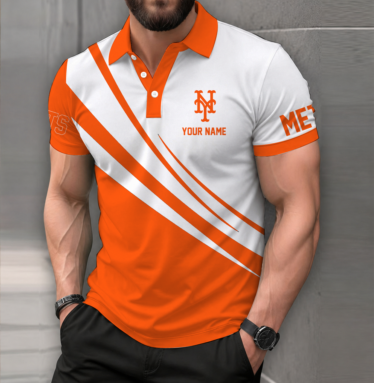 LIMITED EDITION - NEW CUSTOMIZED MLB17 NYM NEW YORK METS POLO SHIRT
