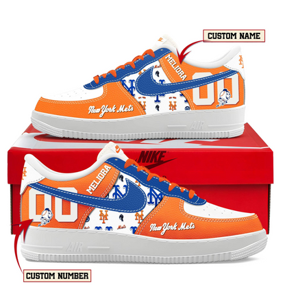 LIMITED EDITION - NEW CUSTOMIZED MLB17 NYM NEW YORK METS AF1 SHOES