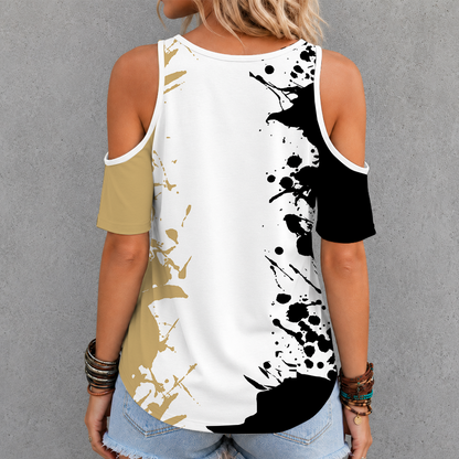 [FAN FAVORITE] NEW CUSTOMIZED NCAA CWS17 VDC VANDERBILT COMMODORES CRISS CROSS V-NECK TOP