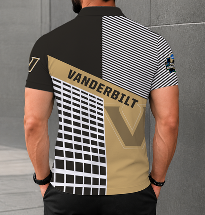 VIRAL EDITION - NEW CUSTOMIZED NCAA CWS17 VDC VANDERBILT COMMODORES POLO SHIRT