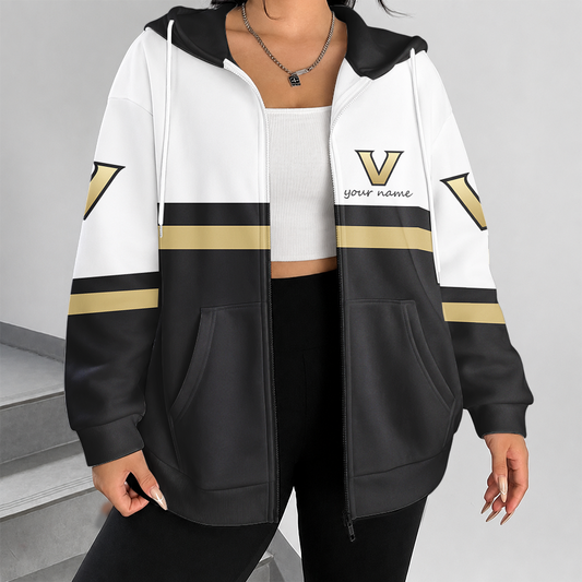 [FAN FAVORITE] NEW CUSTOMIZED NCAA CWS17 VDC VANDERBILT COMMODORES ZIP HOODIE