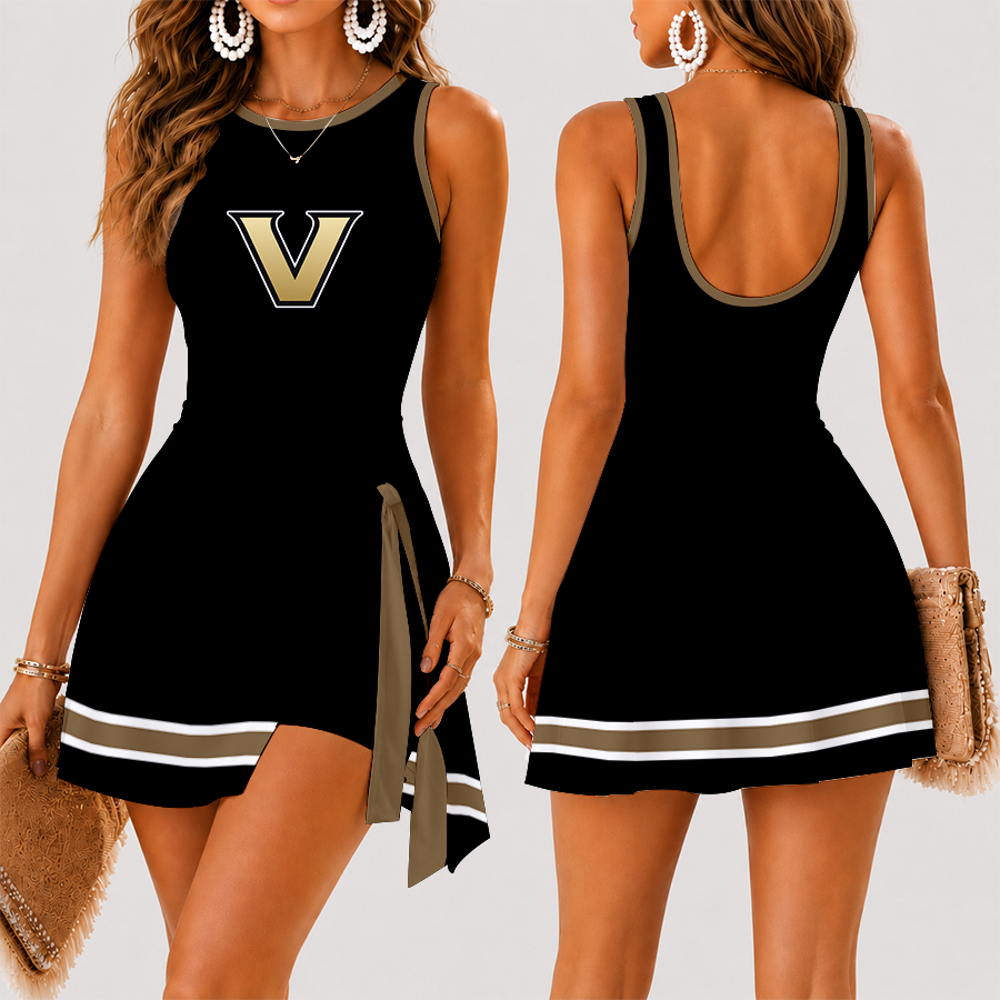 [FAN FAVORITE] NEW CUSTOMIZED NCAA CWS17 VDC VANDERBILT COMMODORES WOMEN'S SUMMER SKORT DRESS