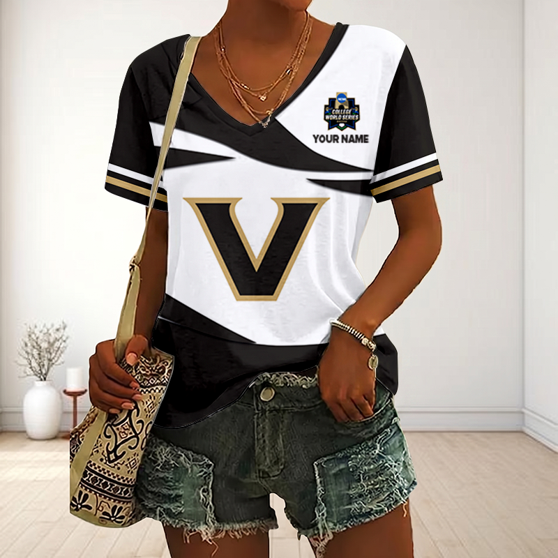 LIMITED DROP - NEW CUSTOMIZED | NCAA CWS17 VDC VD COMMODORES V-NECK FEMALE SHIRT