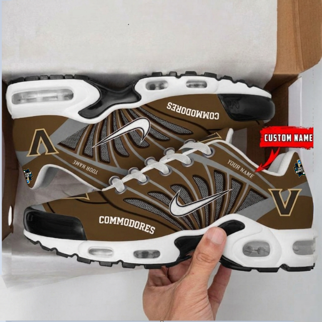 LIMITED EDITION - NEW CUSTOMIZED NCAA CWS17 VDC VANDERBILT COMMODORES UNISEX AIR MAX PLUS SNEAKERS