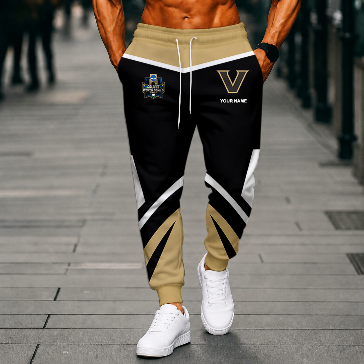 LIMITED EDITION - NEW CUSTOMIZED NCAA CWS17 VDC VANDERBILT COMMODORES SWEATPANTS