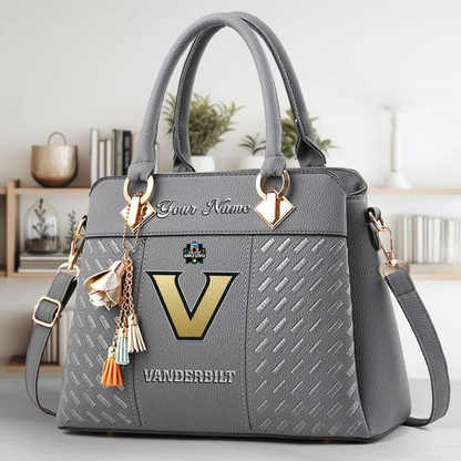 LIMITED EDITION - NEW CUSTOMIZED NCAA CWS17 VDC VANDERBILT COMMODORES ZIP HANDBAG MULTICOLOR