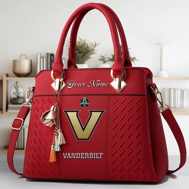LIMITED EDITION - NEW CUSTOMIZED NCAA CWS17 VDC VANDERBILT COMMODORES ZIP HANDBAG MULTICOLOR