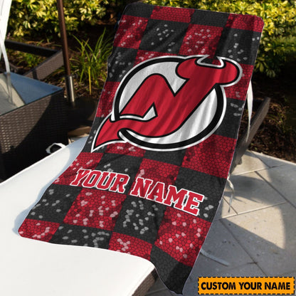 LIMITED EDITION - NEW CUSTOMIZED NHL06 NJD NEW JERSEY DEVILS BEACH & BATH TOWEL
