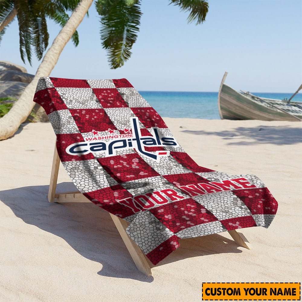 LIMITED EDITION - NEW CUSTOMIZED NHL10 WCP WASHINGTON CAPITALS BEACH & BATH TOWEL