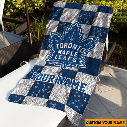LIMITED EDITION - NEW CUSTOMIZED NHL23 TML TORONTO MAPLE LEAFS BEACH & BATH TOWEL
