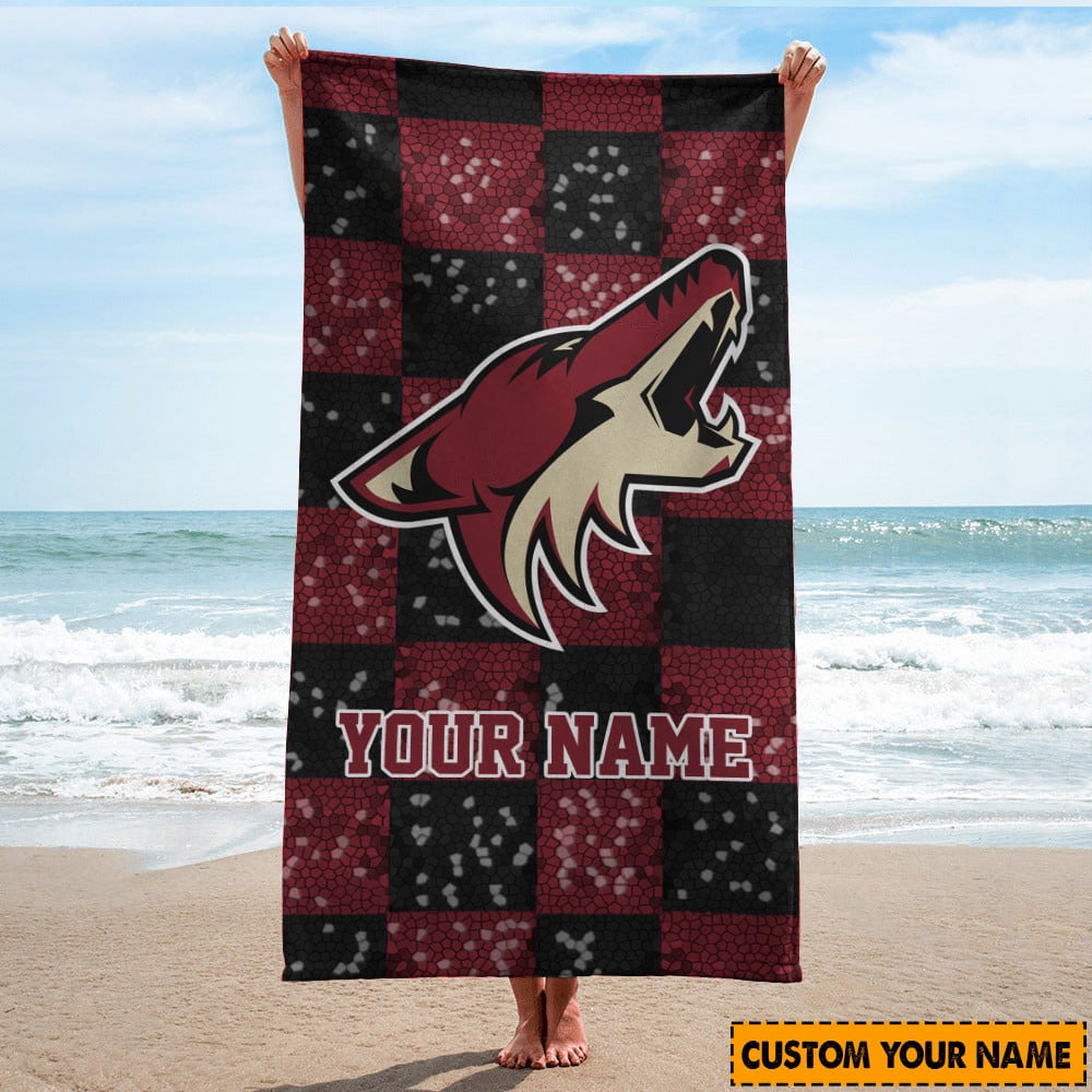 LIMITED EDITION - NEW CUSTOMIZED NHL30 AZC ARIZONA COYOTES BEACH & BATH TOWEL