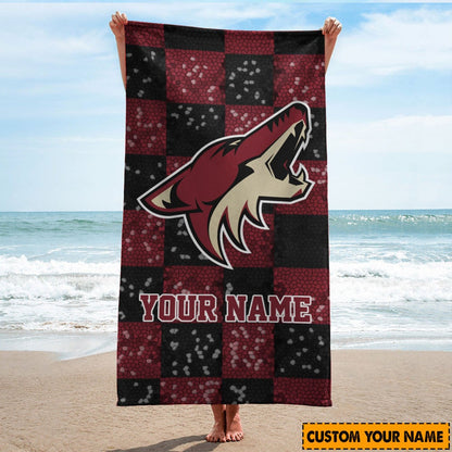 LIMITED EDITION - NEW CUSTOMIZED NHL30 AZC ARIZONA COYOTES BEACH & BATH TOWEL