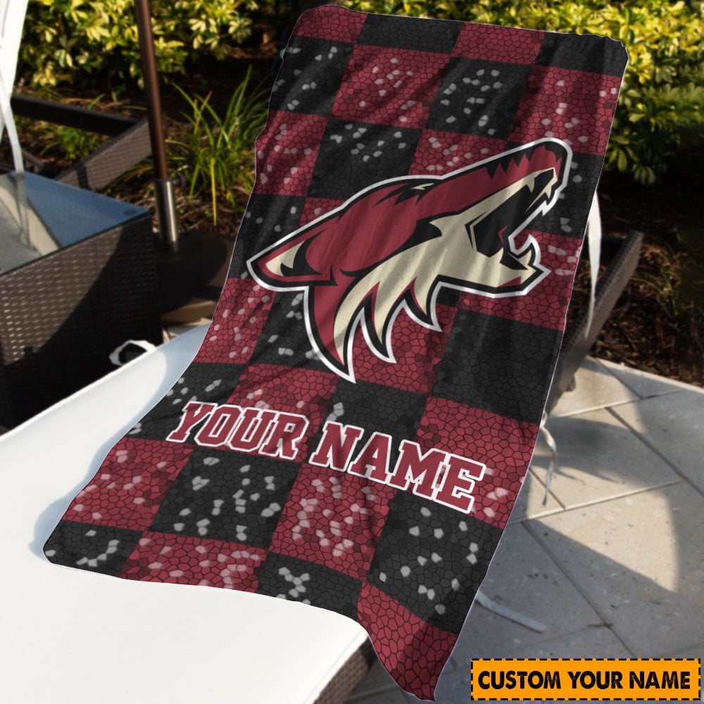 LIMITED EDITION - NEW CUSTOMIZED NHL30 AZC ARIZONA COYOTES BEACH & BATH TOWEL