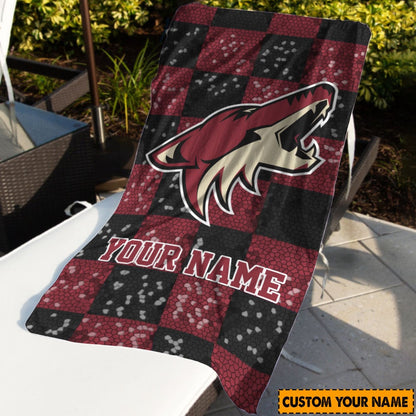 LIMITED EDITION - NEW CUSTOMIZED NHL30 AZC ARIZONA COYOTES BEACH & BATH TOWEL