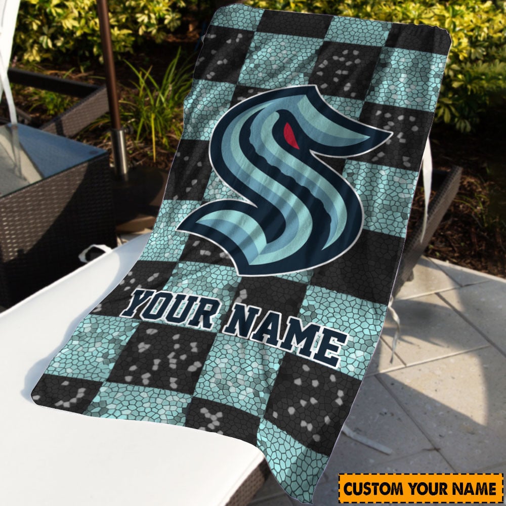 LIMITED EDITION - NEW CUSTOMIZED NHL20 STK SEATTLE KRAKEN BEACH & BATH TOWEL