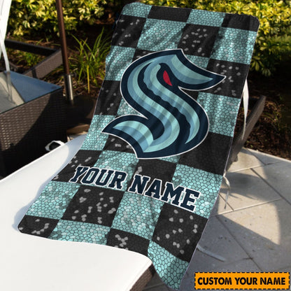 LIMITED EDITION - NEW CUSTOMIZED NHL20 STK SEATTLE KRAKEN BEACH & BATH TOWEL