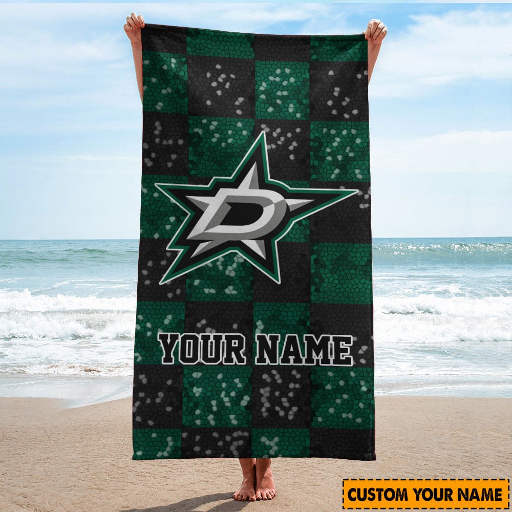 LIMITED EDITION - NEW CUSTOMIZED NHL15 DLS DALLAS STARS BEACH & BATH TOWEL