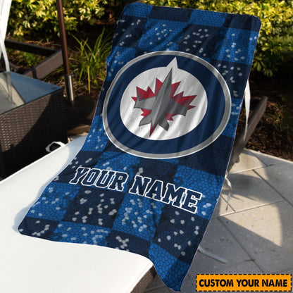 LIMITED EDITION - NEW CUSTOMIZED NHL21 WPJ WINNIPEG JETS BEACH & BATH TOWEL