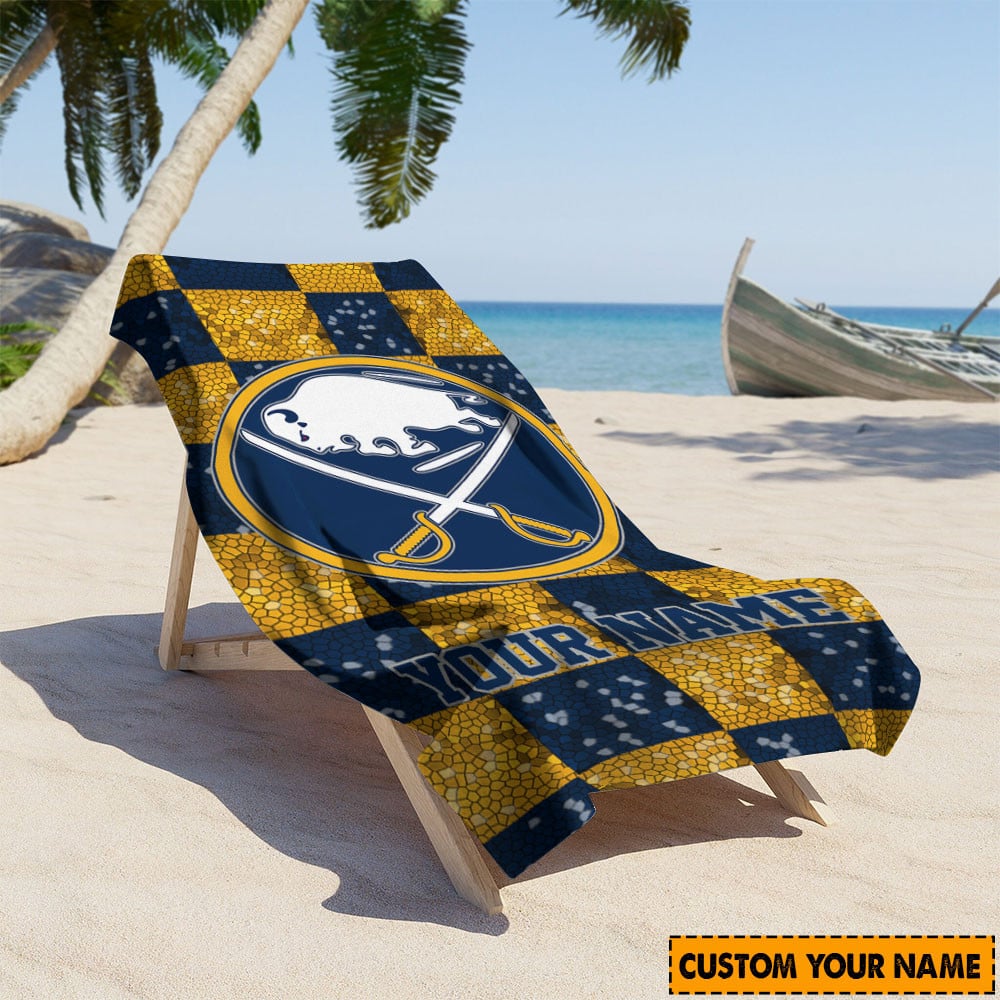 LIMITED EDITION - NEW CUSTOMIZED NHL28 BFS BUFFALO SABRES BEACH & BATH TOWEL